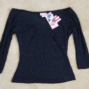 Pinup Couture stretchy lace v neck top